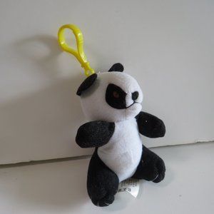 Panda Bear BACKPACK CLIP plush mini stuffed animal Black & White, Zoo Animals